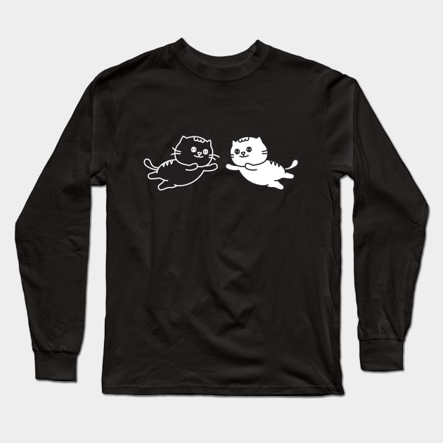 Cats duet Long Sleeve T-Shirt by Dashu